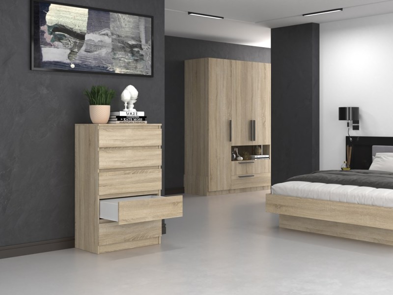 Komoda Malwa M5 z szufladami do salonu 70 cm dąb sonoma