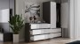 Komoda Malwa M6 120 cm z szufladami do salonu antracyt/biały