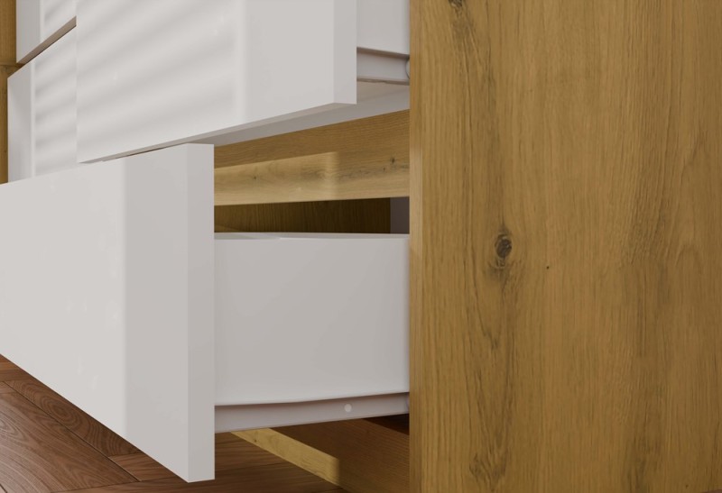 Komoda Malwa M6 120 cm z szufladami do salonu dąb artisan/biały