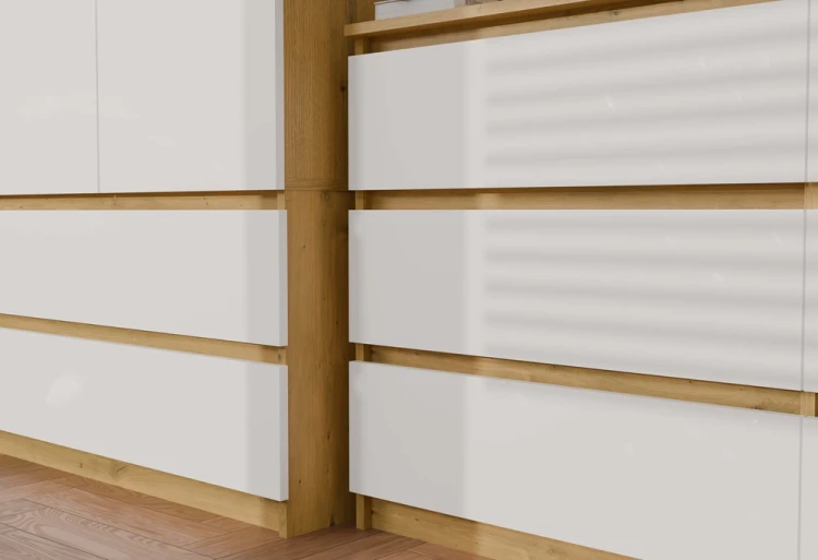 Komoda Malwa M6 120 cm z szufladami do salonu dąb artisan/biały