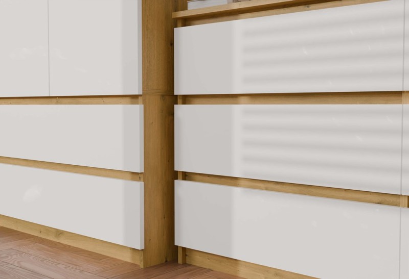 Komoda Malwa M6 120 cm z szufladami do salonu dąb artisan/biały