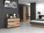 Komoda Malwa M6 120 cm z szufladami do salonu antracyt/dąb artisan