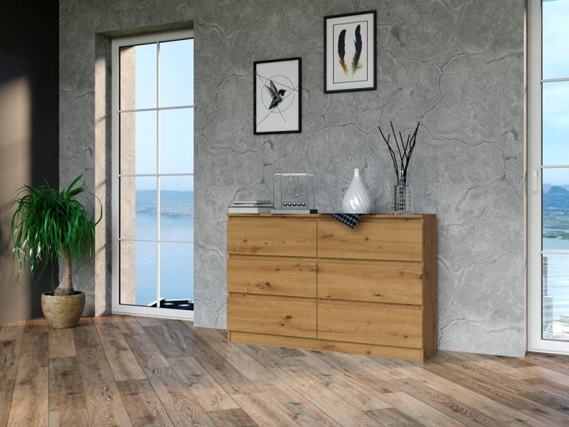 Komoda Malwa M6 120 cm z szufladami do salonu dąb artisan