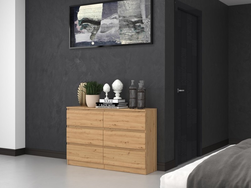 Komoda Malwa M6 120 cm z szufladami do salonu dąb artisan
