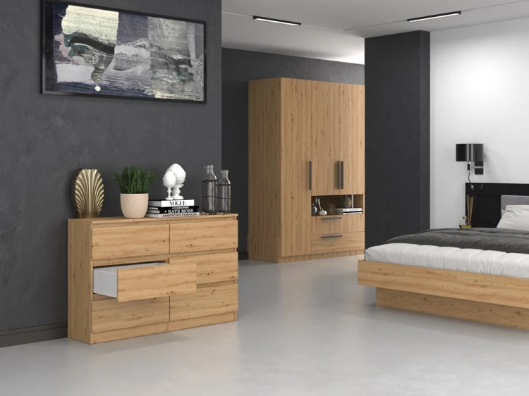 Komoda Malwa M6 120 cm z szufladami do salonu dąb artisan
