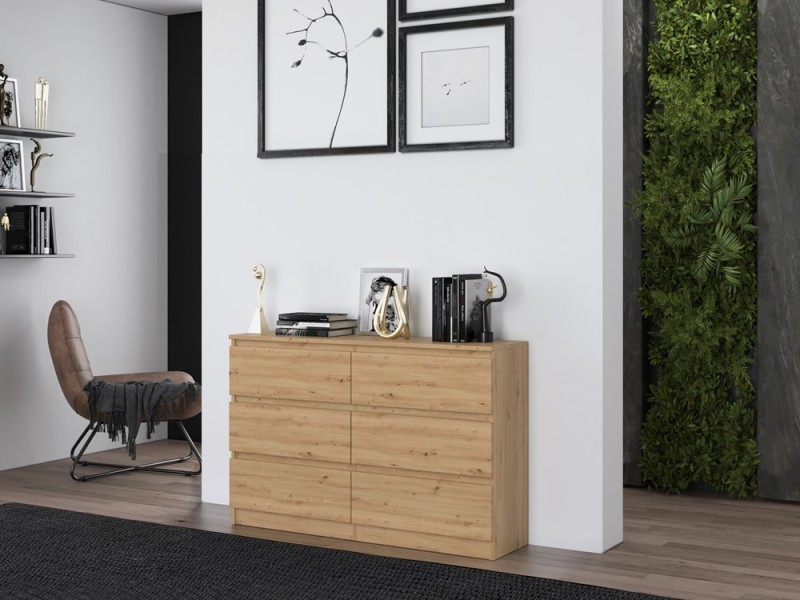 Komoda Malwa M6 120 cm z szufladami do salonu dąb artisan