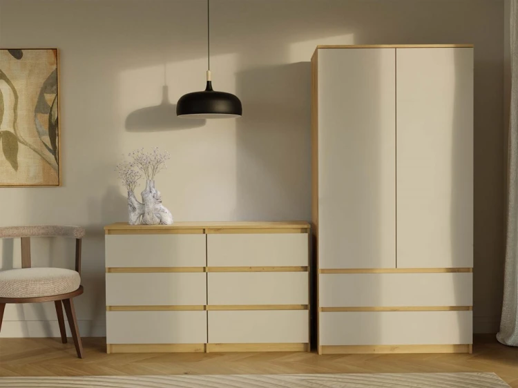 Komoda Malwa M6 120 cm z szufladami do salonu dąb artisan/kaszmir