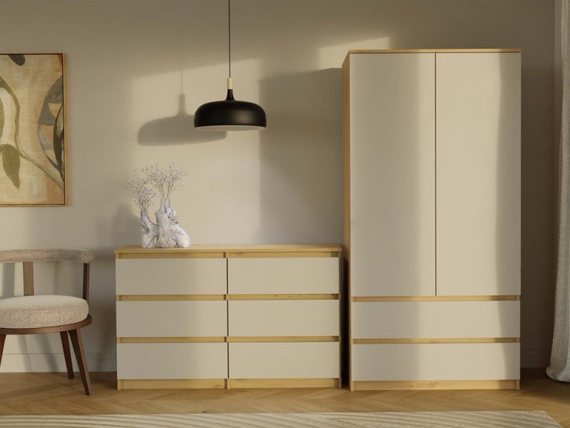 Komoda Malwa M6 120 cm z szufladami do salonu dąb artisan/kaszmir