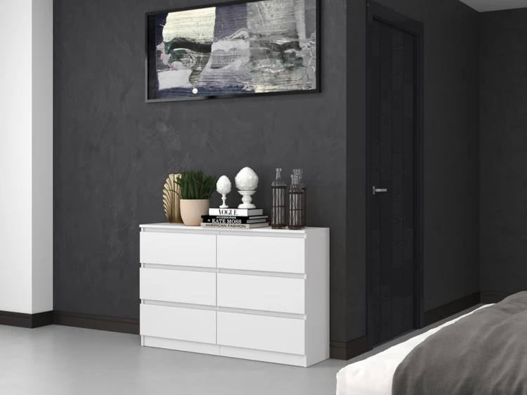 Komoda Malwa M6 120 cm z szufladami do salonu biały