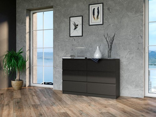 Komoda Malwa M6 120 cm z szufladami do salonu czarny