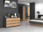 Komoda Malwa M6 140 cm z szufladami do salonu antracyt/dąb artisan