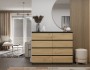 Komoda Malwa M8 120 cm z szufladami do salonu antracyt/dąb artisan