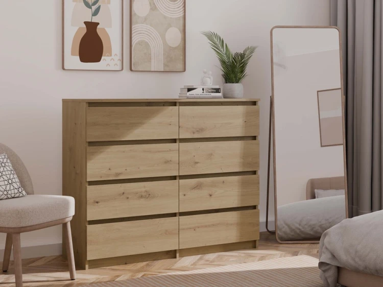 Komoda Malwa M8 120 cm z szufladami do salonu dąb artisan