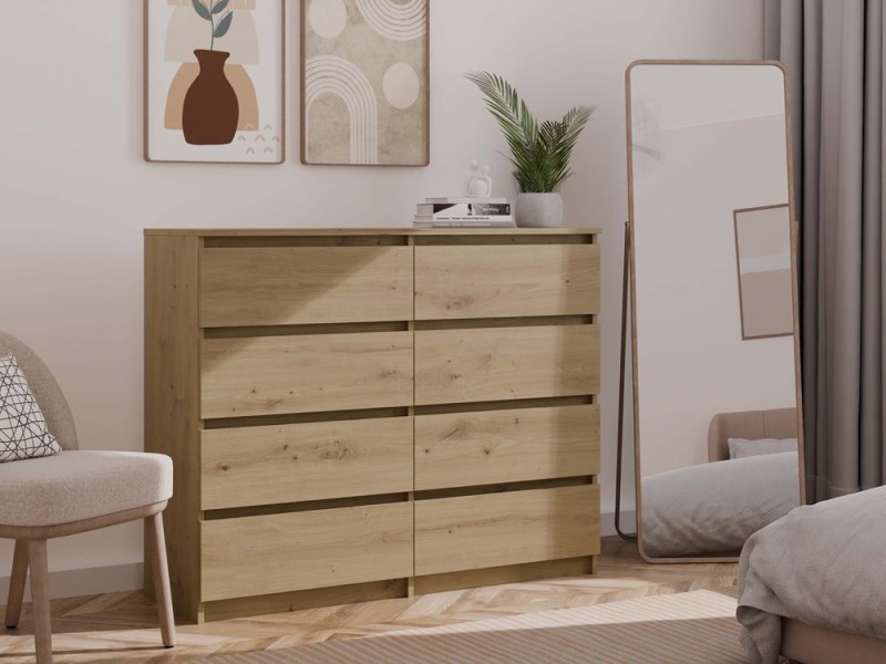 Komoda Malwa M8 120 cm z szufladami do salonu dąb artisan