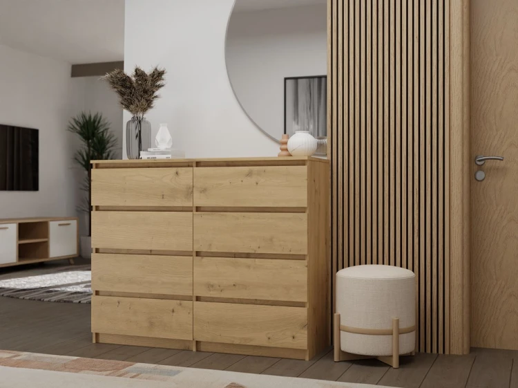Komoda Malwa M8 120 cm z szufladami do salonu dąb artisan