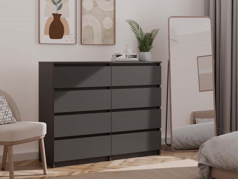 Komoda Malwa M8 120 cm z szufladami do salonu czarny