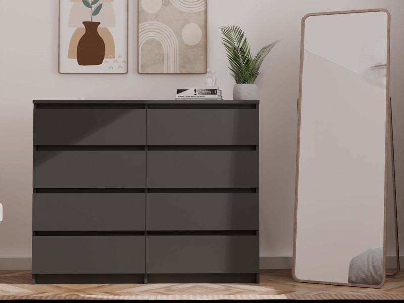 Komoda Malwa M8 120 cm z szufladami do salonu czarny