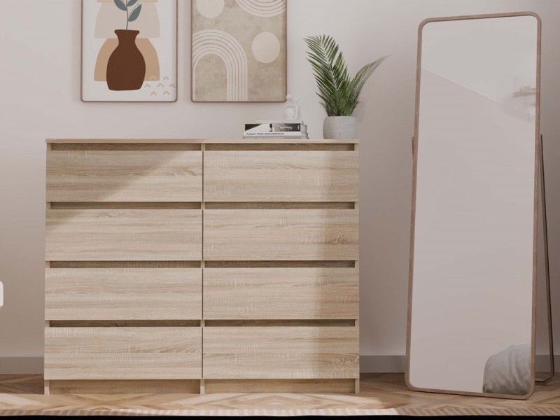 Komoda Malwa M8 120 cm z szufladami do salonu dąb sonoma