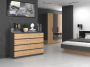 Komoda Malwa M8 140 cm z szufladami do salonu antracyt/dąb artisan