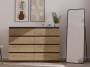 Komoda Malwa M8 140 cm z szufladami do salonu antracyt/dąb artisan
