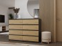 Komoda Malwa M8 140 cm z szufladami do salonu antracyt/dąb artisan