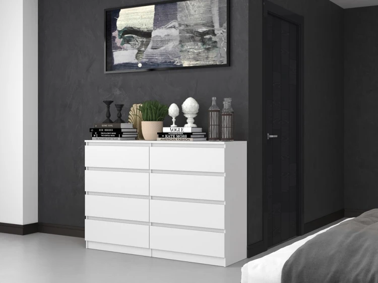 Komoda Malwa M8 140 cm z szufladami do salonu biały