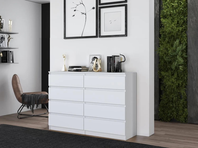 Komoda Malwa M8 140 cm z szufladami do salonu biały