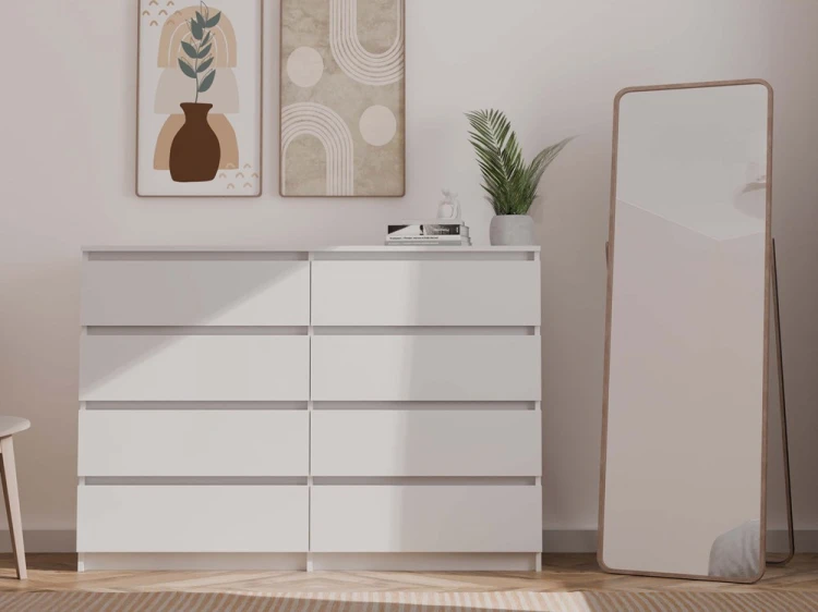 Komoda Malwa M8 140 cm z szufladami do salonu biały