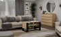 Stolik kawowy Modern 4P Slim prostokątny z półkami 90 cm dąb artisan/czarny
