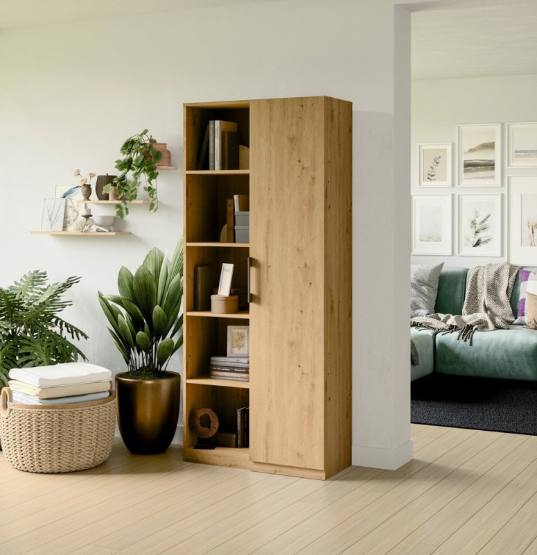 Regał biurowy Malwa RD-80 półotwarty nowoczesny 80 cm dąb artisan