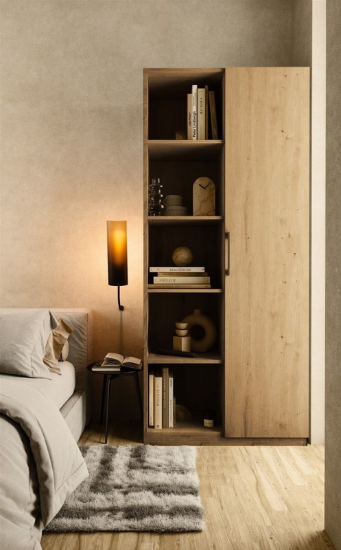 Regał biurowy Malwa RD-80 półotwarty nowoczesny 80 cm dąb artisan