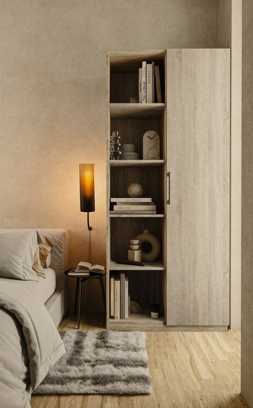 Regał biurowy Malwa RD-80 półotwarty nowoczesny 80 cm dąb sonoma