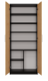 Regał biurowy Oliv 2D zamykany z półkami nowoczesny 74 cm antracyt/dąb artisan