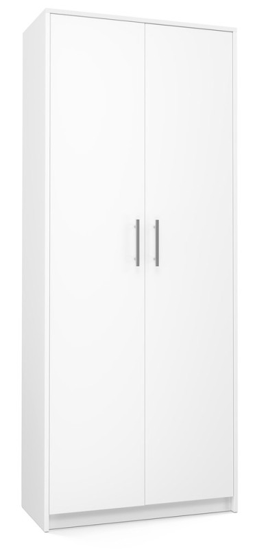 Regał biurowy Oliv 2D zamykany z półkami nowoczesny 74 cm biały