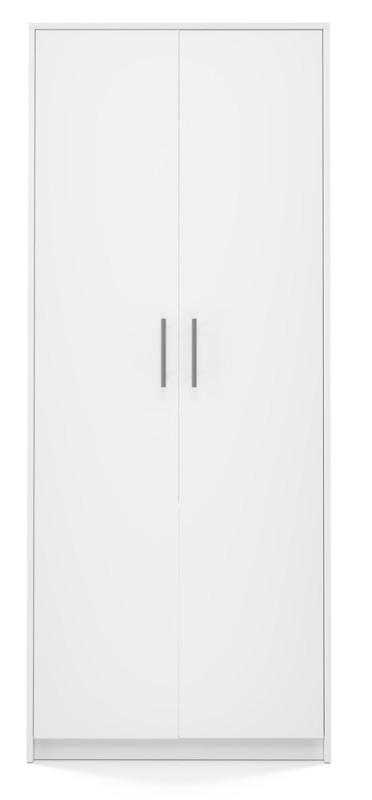 Regał biurowy Oliv 2D zamykany z półkami nowoczesny 74 cm biały