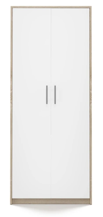 Regał biurowy Oliv 2D zamykany z półkami nowoczesny 74 cm dąb sonoma/biały