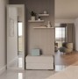 Szafa Duo wąska nowoczesna z lustrem do przedpokoju 50 cm kaszmir