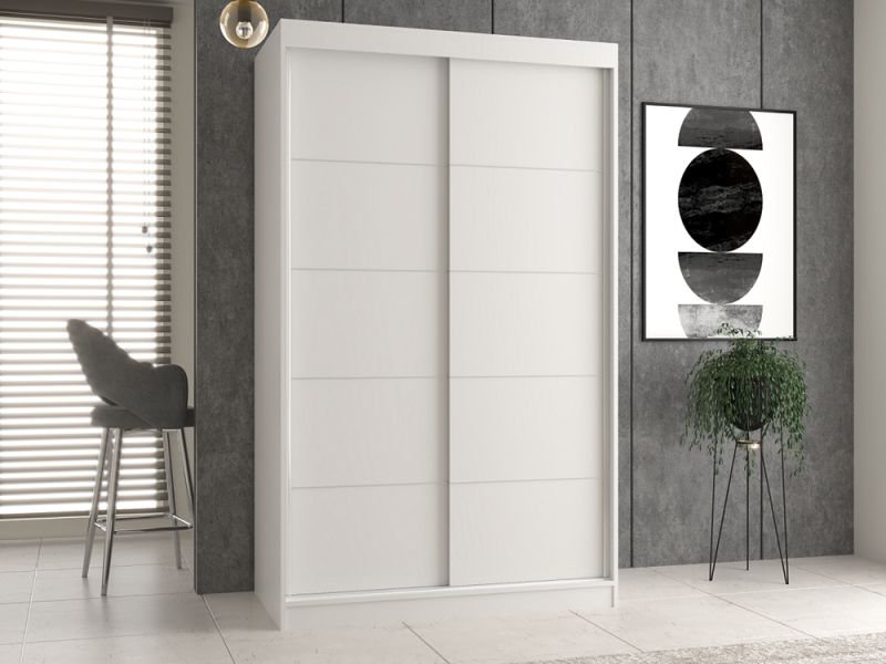 Szafa przesuwna Iga ze szprosami do sypialni 120 cm biały