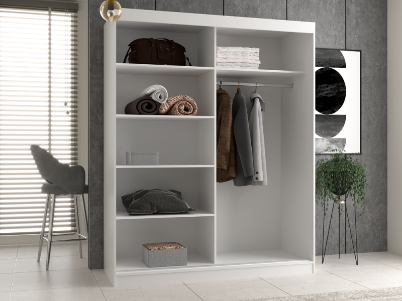 Szafa przesuwna Iga ze szprosami do sypialni 160 cm dąb artisan