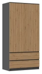 Szafa Malwa SS-90 dwudrzwiowa z szufladami 90 cm antracyt/dąb artisan