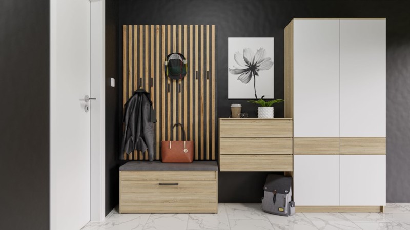 Szafka na buty Parma z siedziskiem i schowkiem 100 cm dąb sonoma