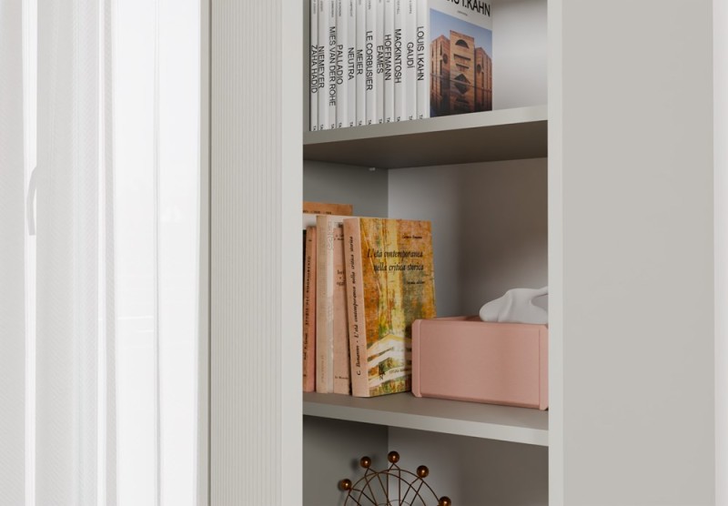 Witryna Kamaro Slim 1-drzwiowa z ryflowanym frontem 53 cm kaszmir