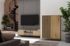 Witryna Kamaro Slim 2-drzwiowa z ryflowanym i gładkim frontem 103 cm dąb artisan