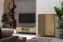 Witryna Kamaro Slim 2-drzwiowa z ryflowanym i gładkim frontem 103 cm dąb artisan
