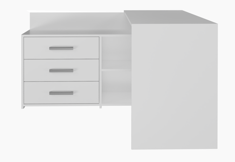 Biurko narożne Dany nowoczesne z szufladami 120 cm biały