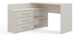 Biurko narożne Dany nowoczesne z szufladami 120 cm kaszmir