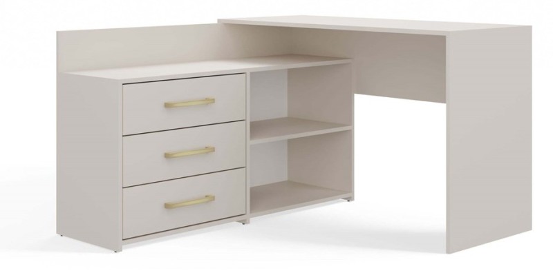 Biurko narożne Dany nowoczesne z szufladami 120 cm kaszmir