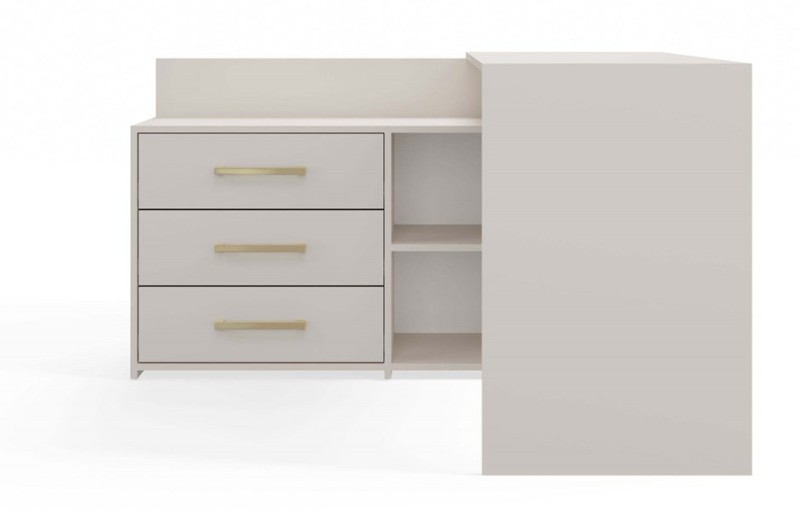 Biurko narożne Dany nowoczesne z szufladami 120 cm kaszmir