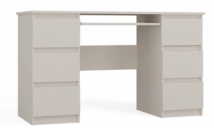 Biurko komputerowe Kuba nowoczesne z 6 szufladami 130 cm kaszmir