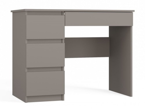 Biurko młodzieżowe Mijas Lewe kompaktowe z szufladami 98 cm glina/szary